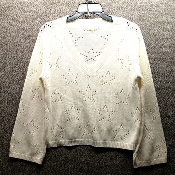 Hem & Thread Women’s Knit Sweater Small Cream Pullover Soft Textured Knit - Picture 1 of 7